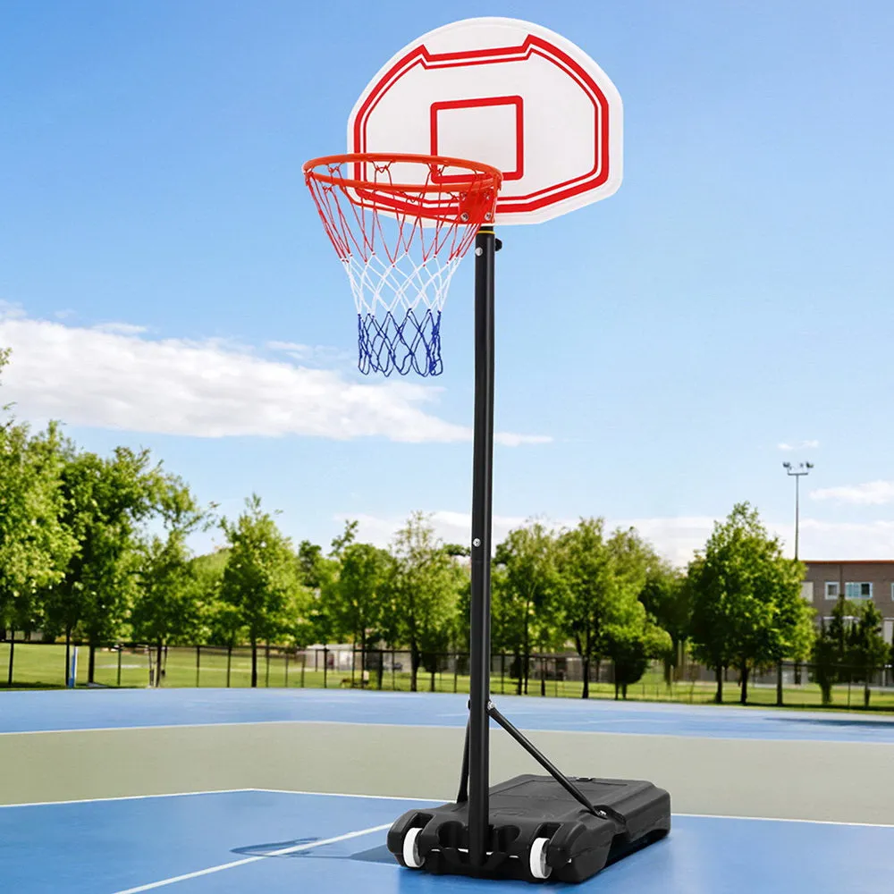 Portable 2.1M Adjustable Basketball Stand Hoop System Rim Basket Ball White