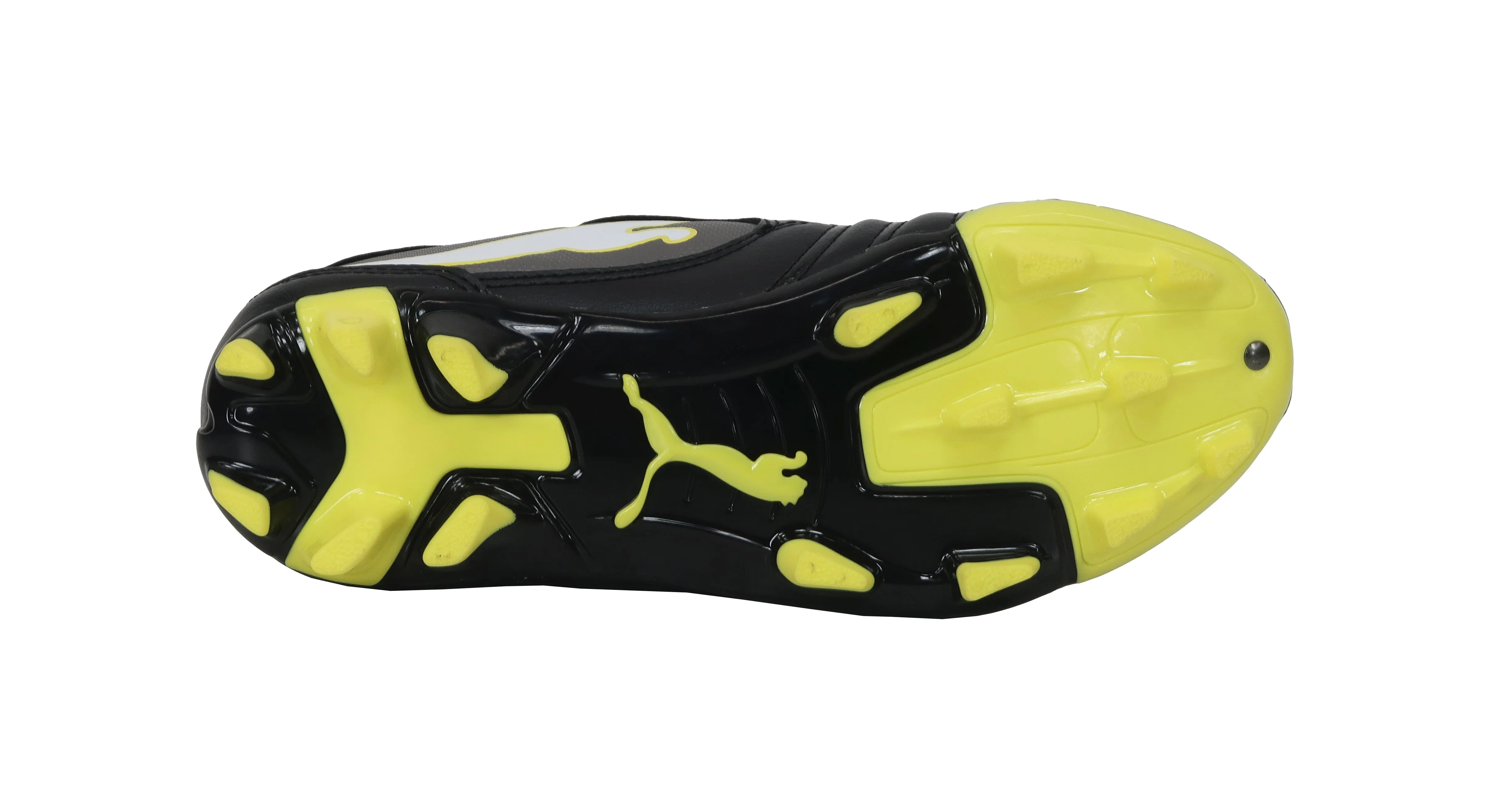 Puma Big Kids Power Cat Black/Fluo Yellow Soccer Cleats