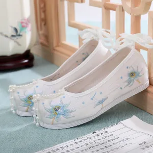 Pumps Warped Head Bow For Han Chinese Canvas Shoes