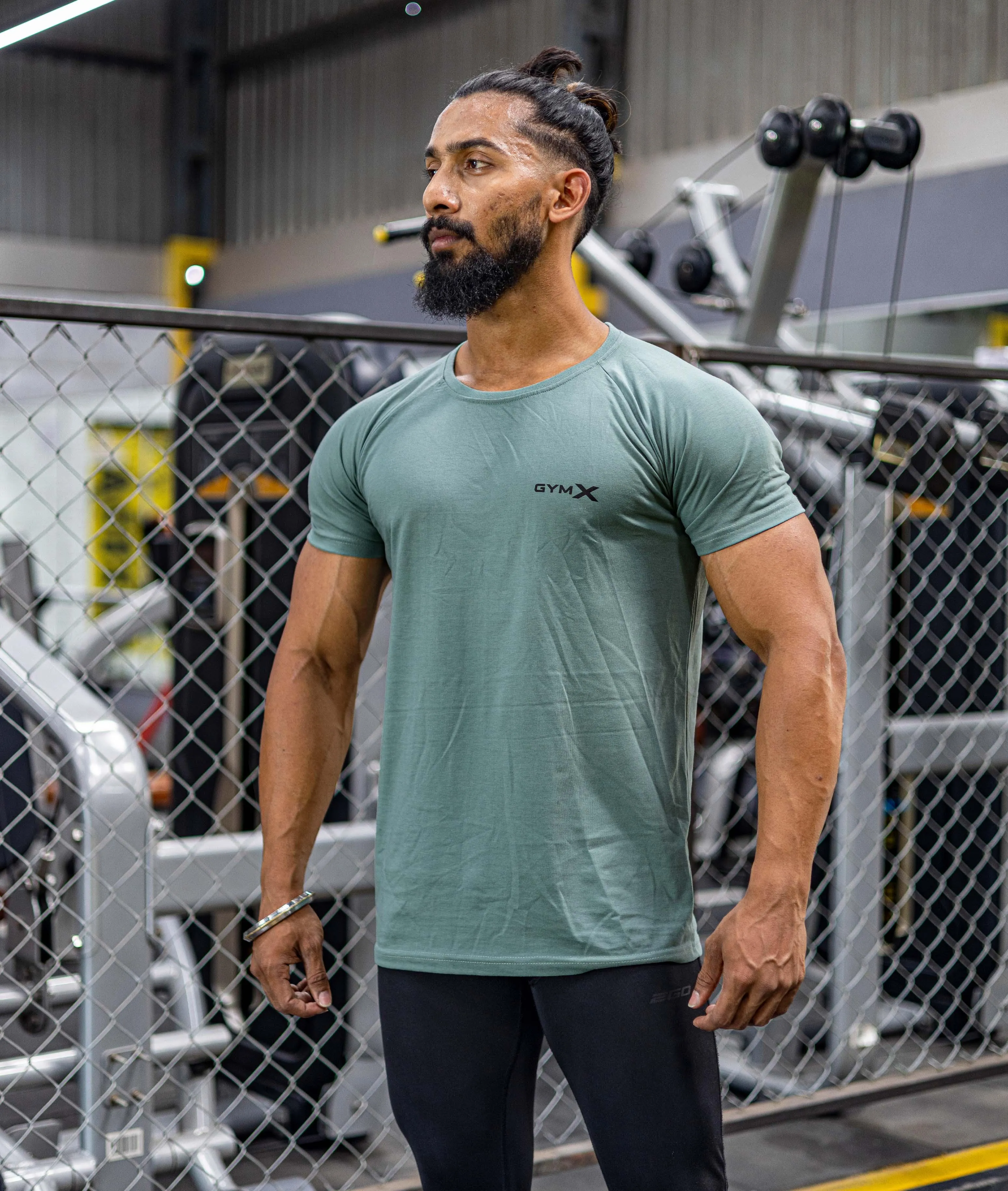 Pure Cotton GymX Tee: Mint Green - Sale