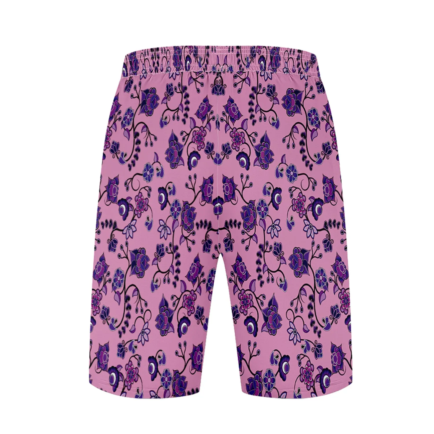 Purple Floral Amour Athletic Shorts with Pockets