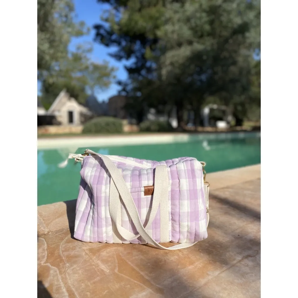 Quilted Gym Bag - Lilac Checks