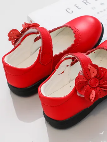 Red Mary Jane Flats by Liv and Mia