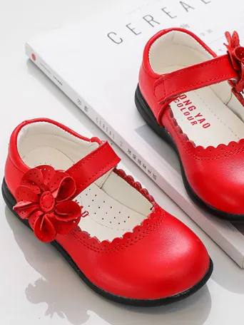 Red Mary Jane Flats by Liv and Mia