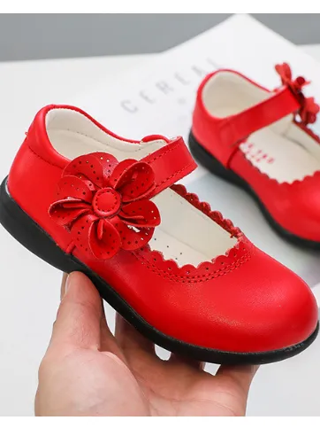 Red Mary Jane Flats by Liv and Mia