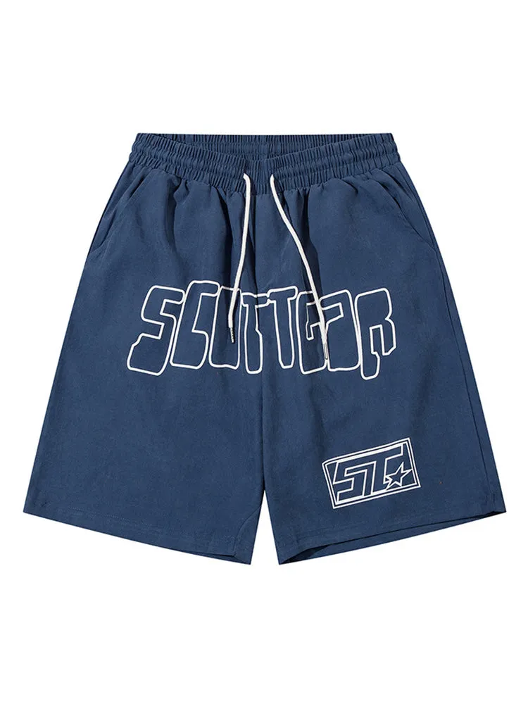 Retro Letter Print Short