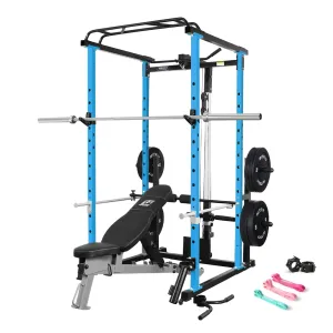 RitFit 1.9K Muscle Blast Home Gym Package Barbell Bench Press Set with Power Cage