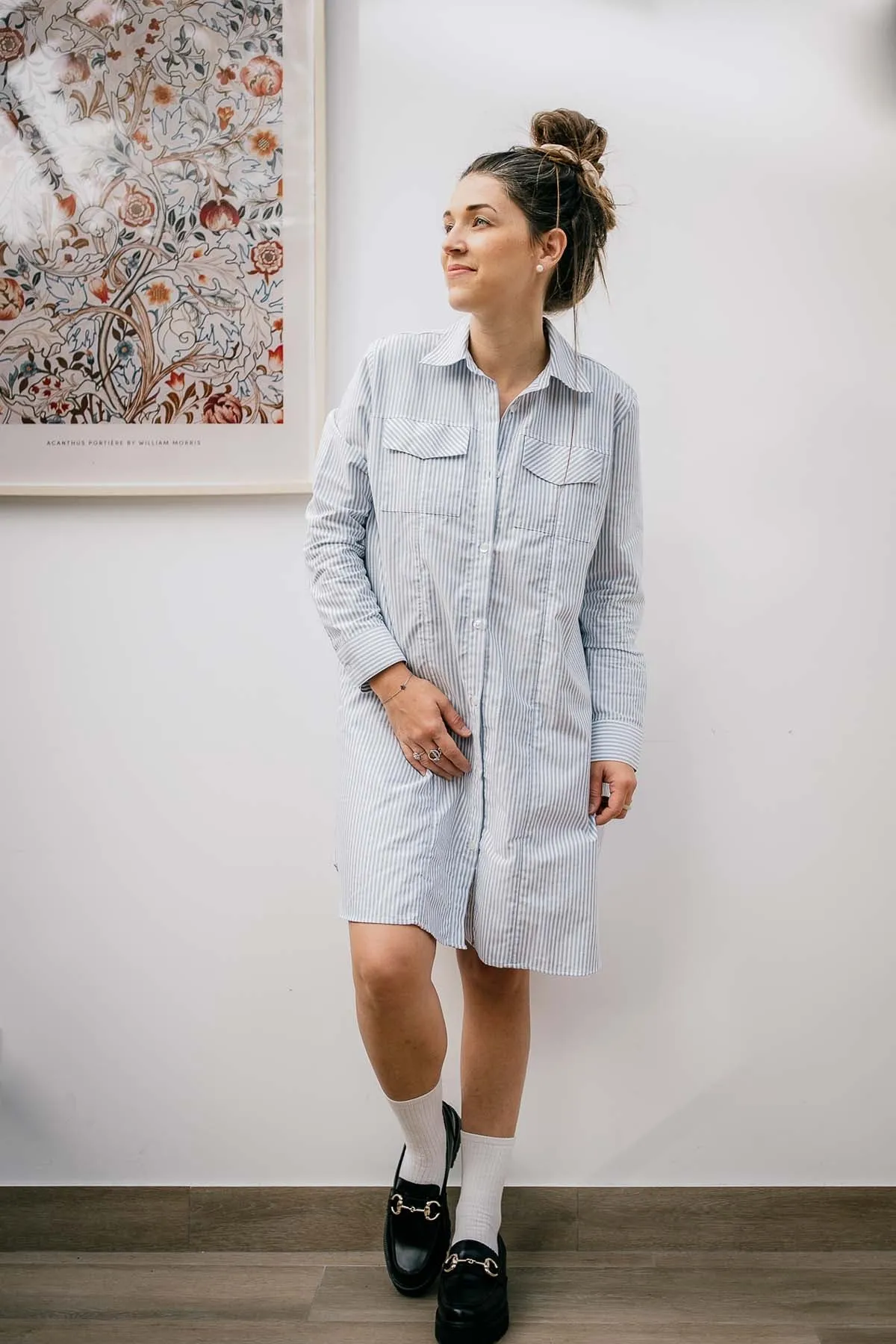 Robe-Chemise / Chemise-Pyjama d’allaitement Boyfriend en coton biologique