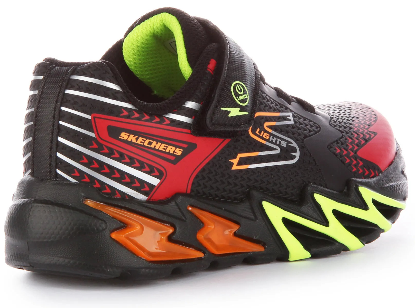 Skechers Flex Glow Bolt In Black Red For Kids