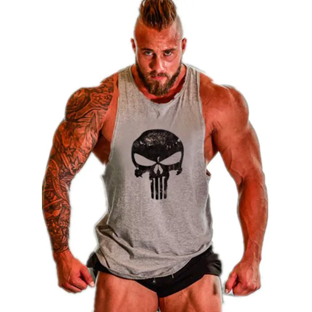 Skull Golds Bodybuilding Stringer Tank Tops men Gyms Stringer Shirt Fitness Tank Top Men Gyms Clothing Cotton Vest hoodies