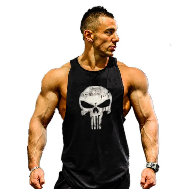 Skull Golds Bodybuilding Stringer Tank Tops men Gyms Stringer Shirt Fitness Tank Top Men Gyms Clothing Cotton Vest hoodies