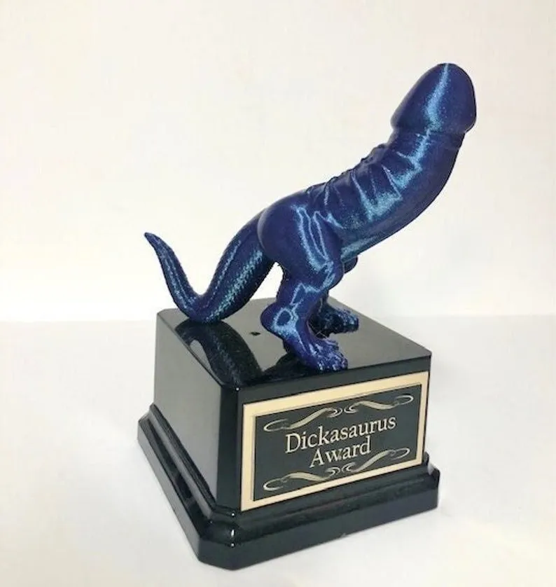 Soccer Trophy COLOR SHIFT Dickasaurus Award Fantasy Loser Trophy Funny Penis Trophy You're A Dick Fantasy Basketball League LOSER Last