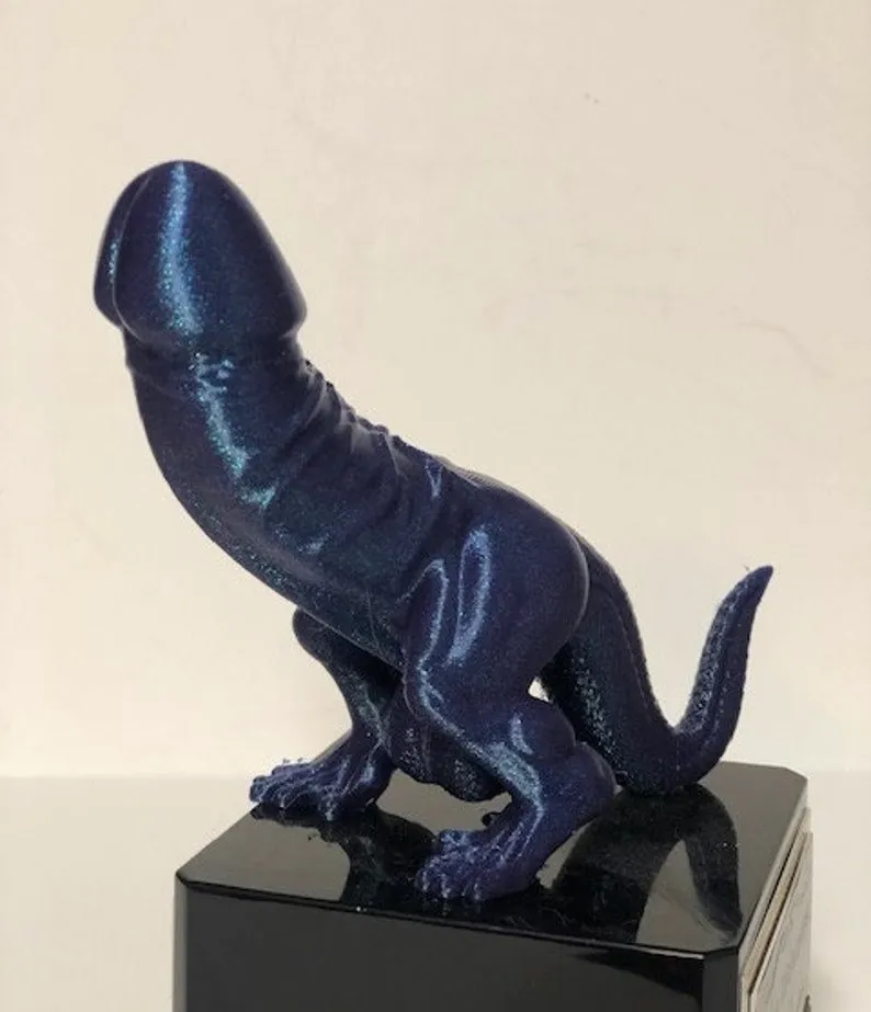 Soccer Trophy COLOR SHIFT Dickasaurus Award Fantasy Loser Trophy Funny Penis Trophy You're A Dick Fantasy Basketball League LOSER Last