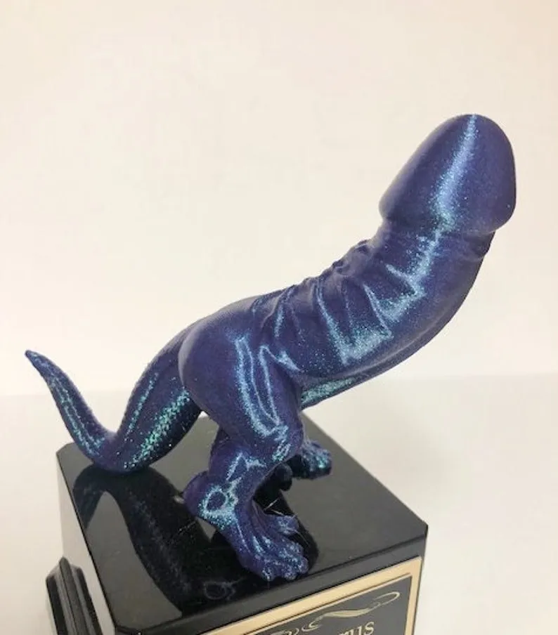 Soccer Trophy COLOR SHIFT Dickasaurus Award Fantasy Loser Trophy Funny Penis Trophy You're A Dick Fantasy Basketball League LOSER Last