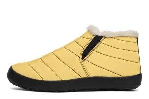 Soft Gold Winter Sneakers - Warm & Easy Slip-On Shoes Lined with Vegan Wool with Anti-Slip Soles