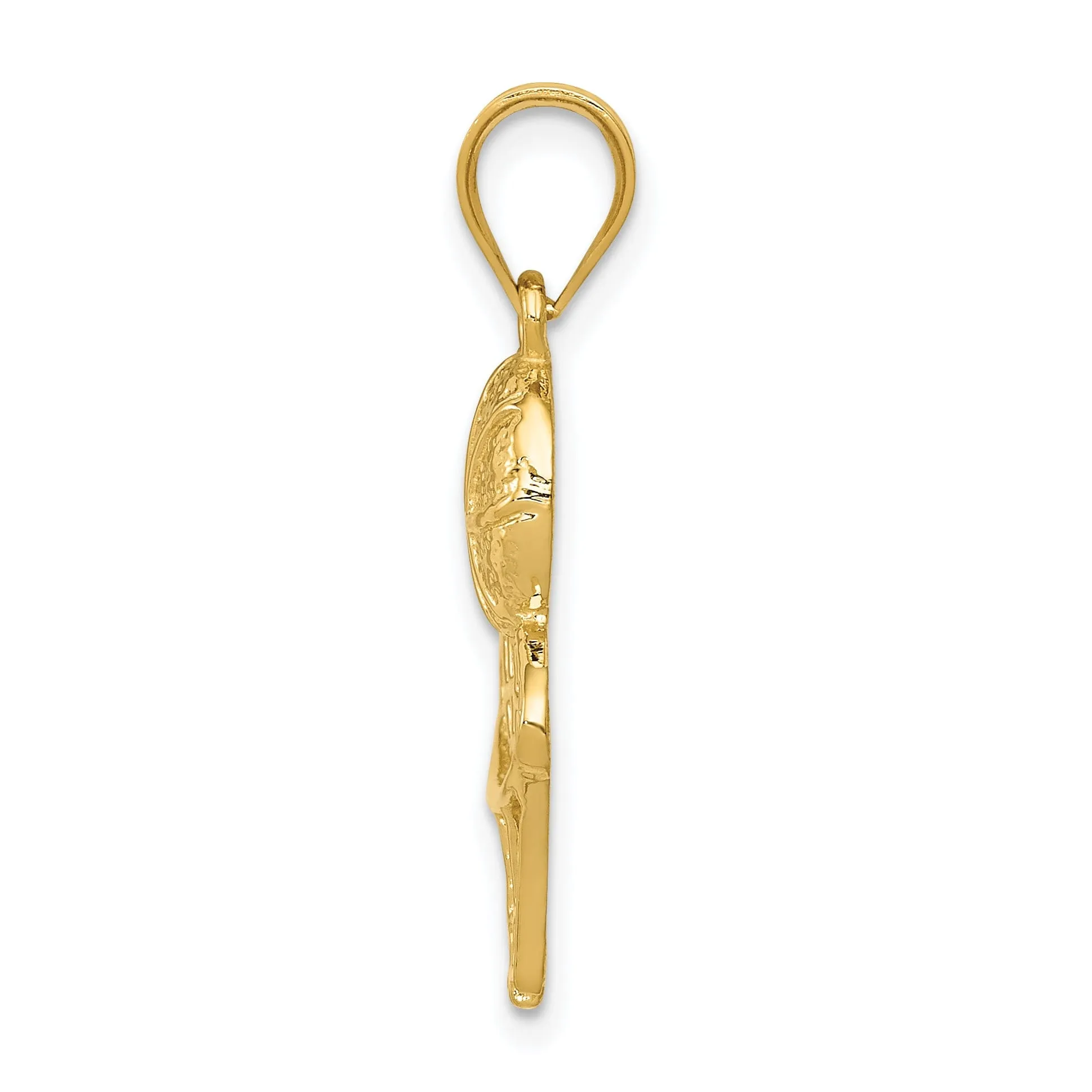 Solid 14k Yellow Gold Basketball and Net Pendant