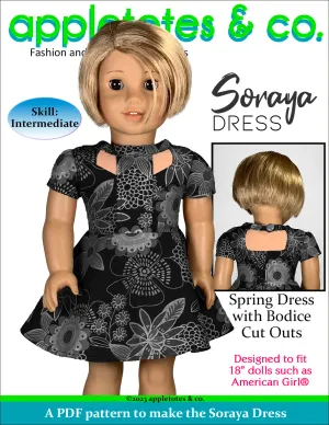 Soraya Dress 18 Inch Doll Sewing Pattern