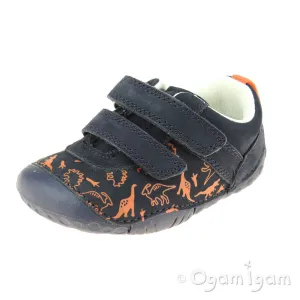 Start-rite Roar Infant Boys Navy Dinosaur Shoe