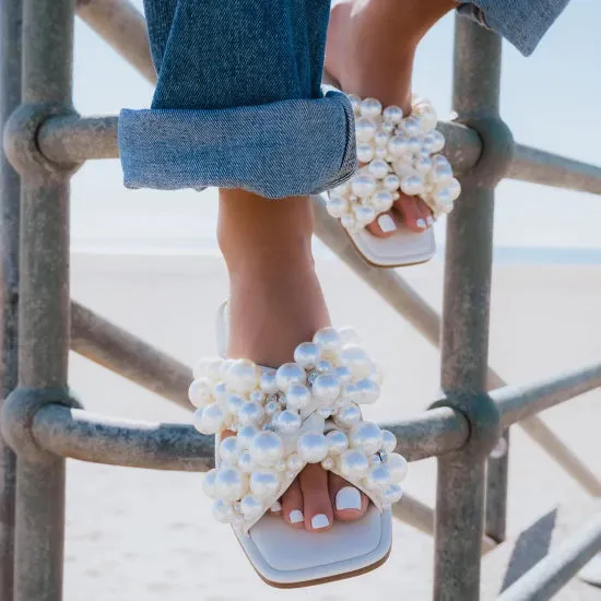 Steve Madden Leather and Pearl Mule Sandal