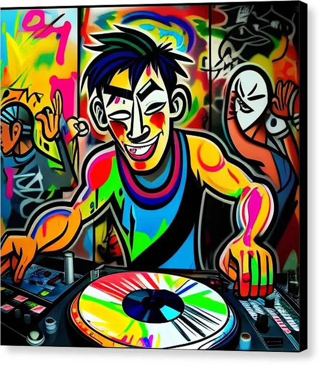 Techno hero - Canvas Print DJ techno music print