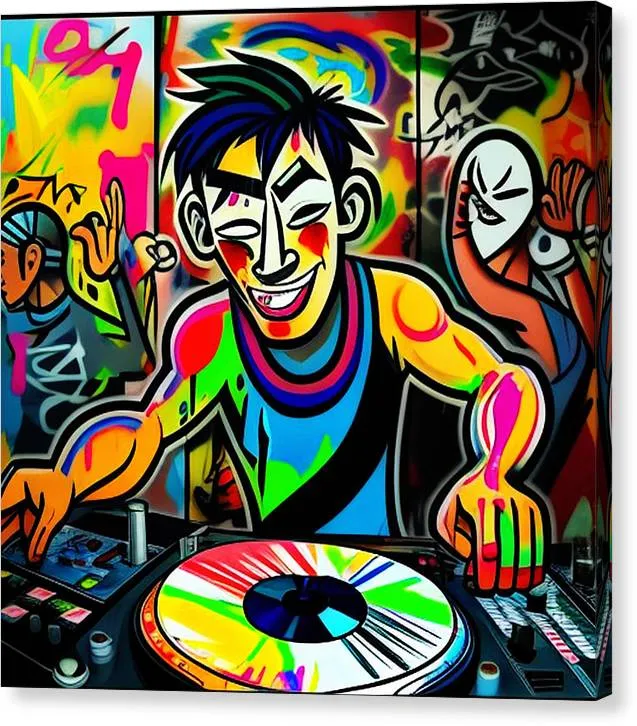 Techno hero - Canvas Print DJ techno music print