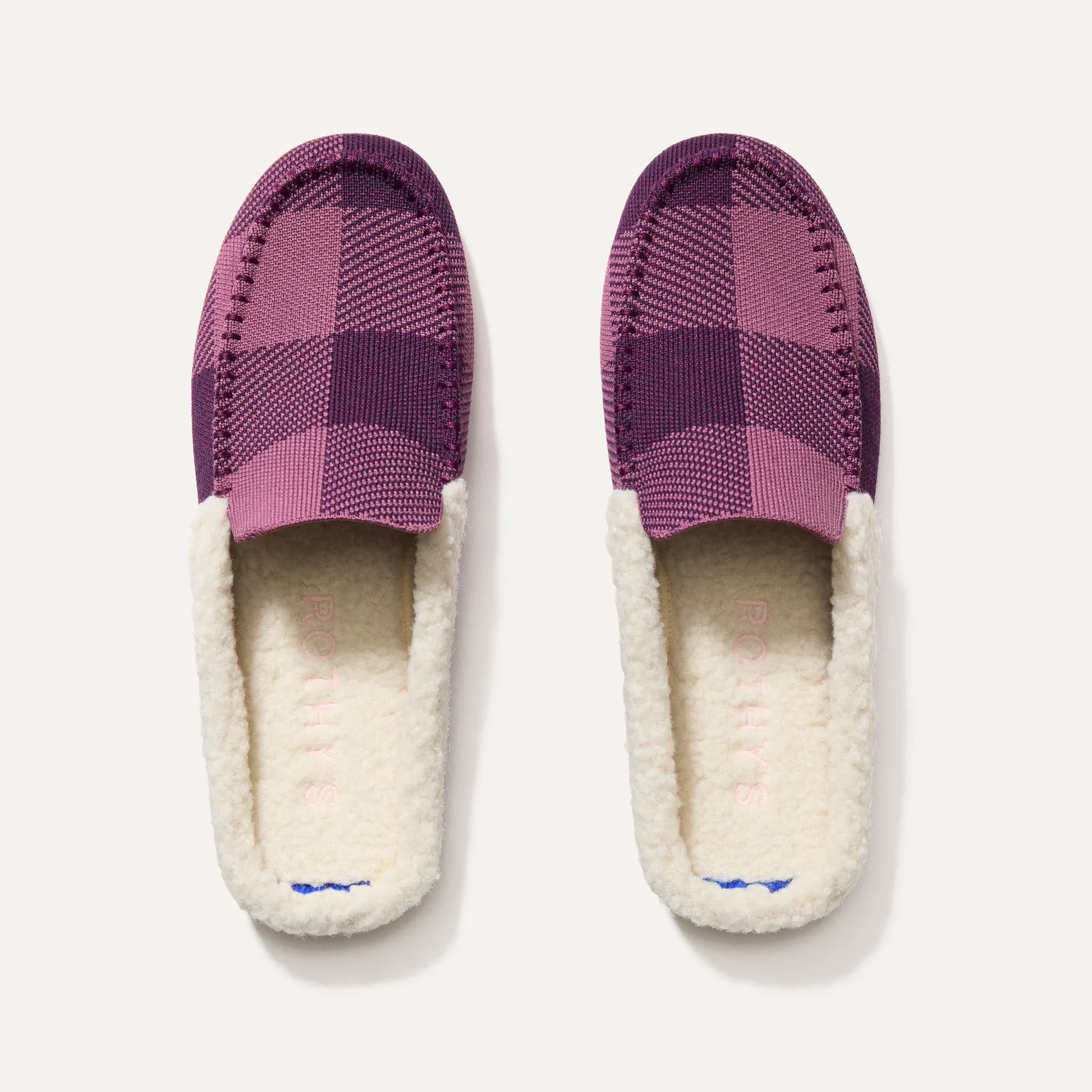 The Scuff Slipper - Mauve Buffalo Check