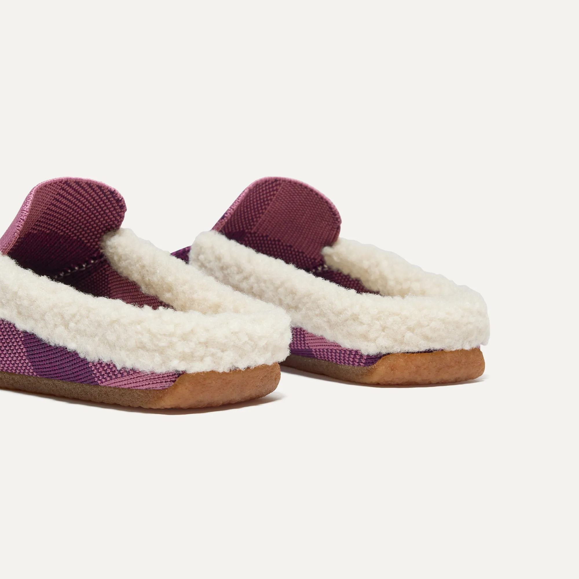 The Scuff Slipper - Mauve Buffalo Check