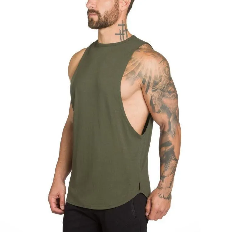 Top "NO PAIN NO GAIN" clothing - bodybuilding stringer gym tank top - men fitness singlet cotton sleeveless shirt muscle vest (TM7)(1U101)(1U100)