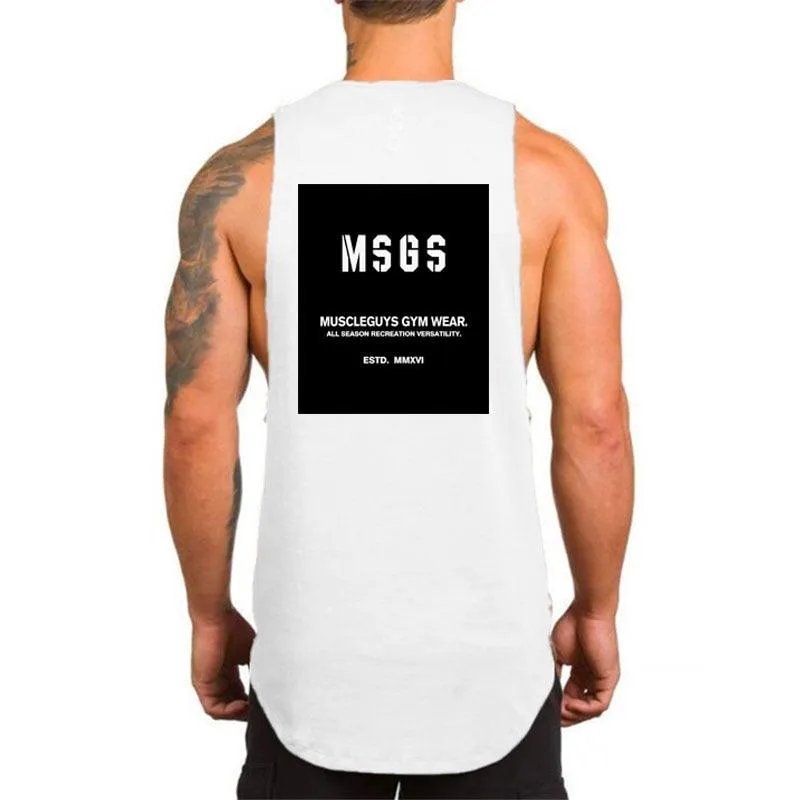 Top "NO PAIN NO GAIN" clothing - bodybuilding stringer gym tank top - men fitness singlet cotton sleeveless shirt muscle vest (TM7)(1U101)(1U100)