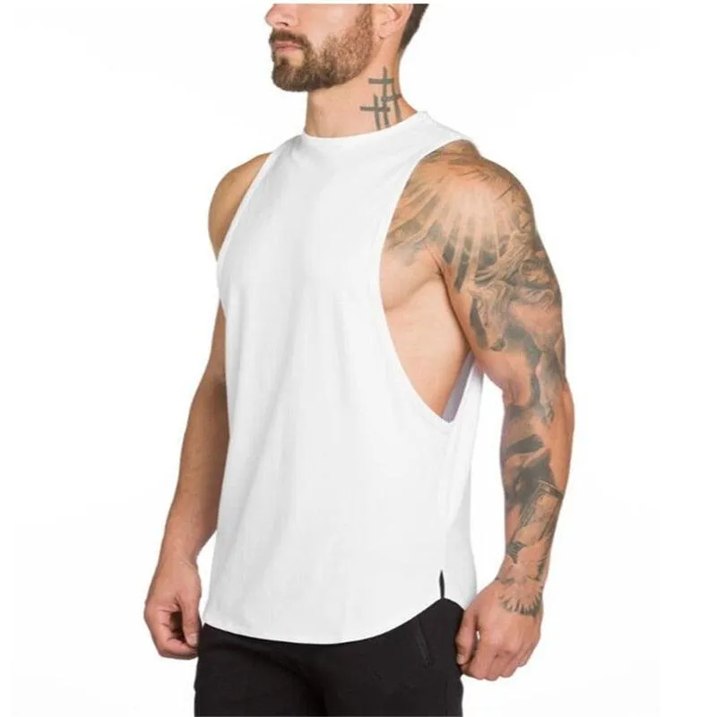 Top "NO PAIN NO GAIN" clothing - bodybuilding stringer gym tank top - men fitness singlet cotton sleeveless shirt muscle vest (TM7)(1U101)(1U100)