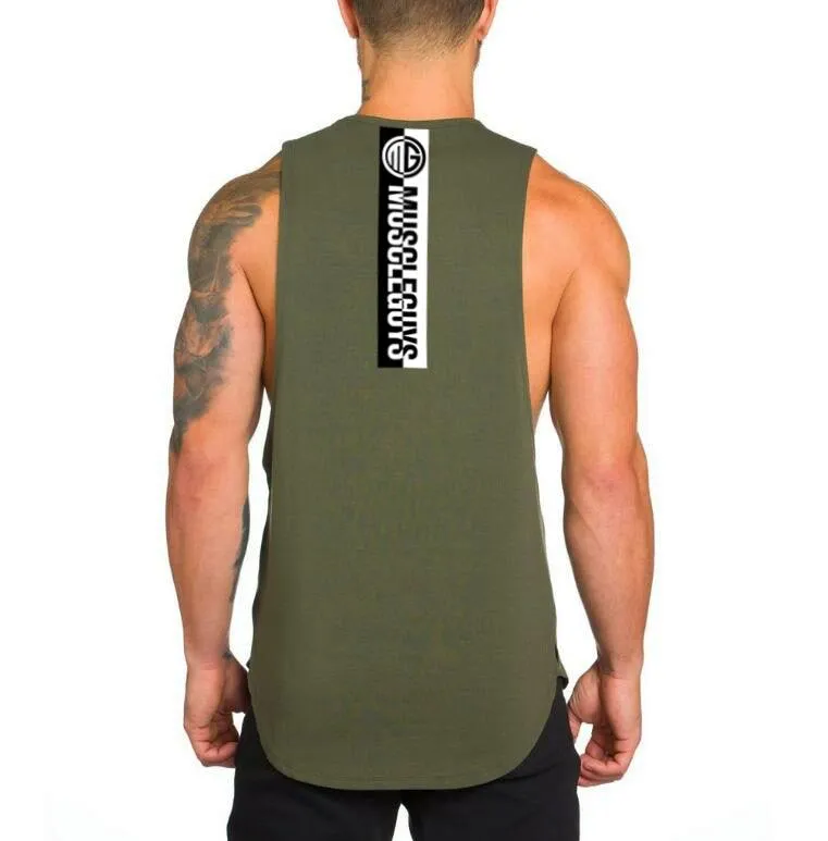 Top "NO PAIN NO GAIN" clothing - bodybuilding stringer gym tank top - men fitness singlet cotton sleeveless shirt muscle vest (TM7)(1U101)(1U100)