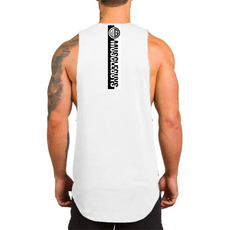 Top "NO PAIN NO GAIN" clothing - bodybuilding stringer gym tank top - men fitness singlet cotton sleeveless shirt muscle vest (TM7)(1U101)(1U100)