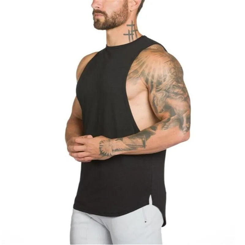 Top "NO PAIN NO GAIN" clothing - bodybuilding stringer gym tank top - men fitness singlet cotton sleeveless shirt muscle vest (TM7)(1U101)(1U100)