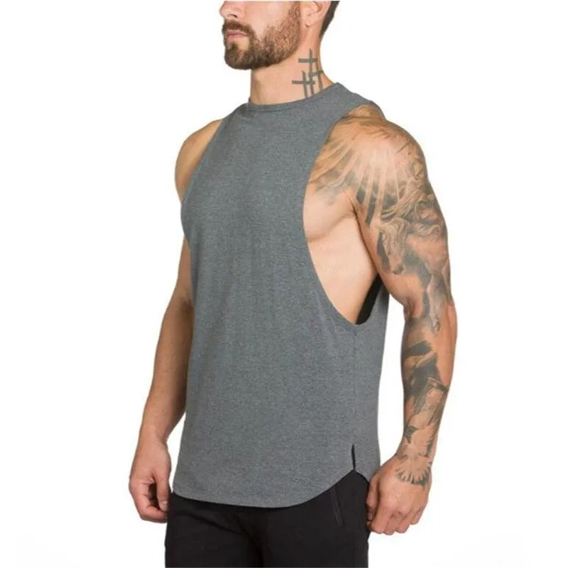 Top "NO PAIN NO GAIN" clothing - bodybuilding stringer gym tank top - men fitness singlet cotton sleeveless shirt muscle vest (TM7)(1U101)(1U100)