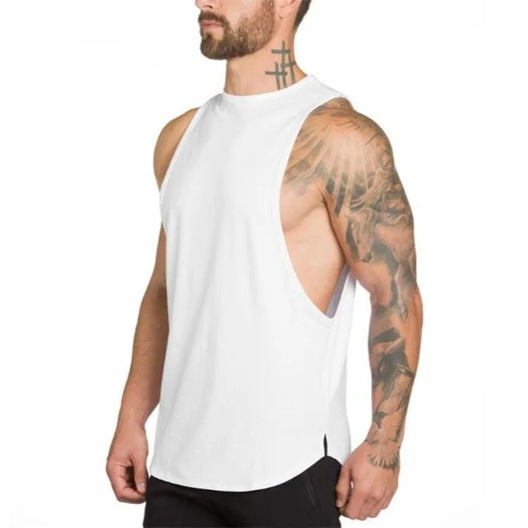 Top "NO PAIN NO GAIN" clothing - bodybuilding stringer gym tank top - men fitness singlet cotton sleeveless shirt muscle vest (TM7)(1U101)(1U100)