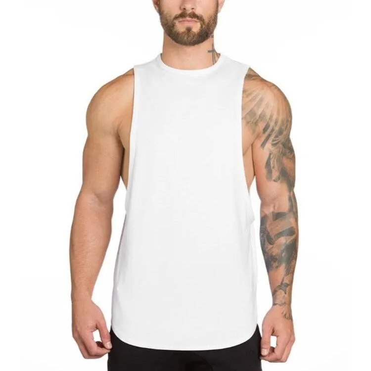 Top "NO PAIN NO GAIN" clothing - bodybuilding stringer gym tank top - men fitness singlet cotton sleeveless shirt muscle vest (TM7)(1U101)(1U100)