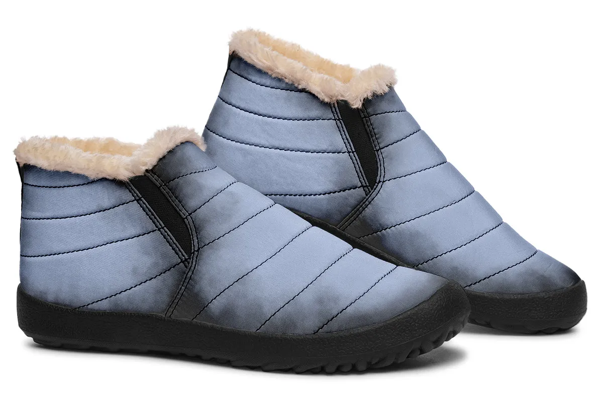 Twilight Blue Winter Sneakers - Warm & Easy Slip-On Shoes Lined with Vegan Wool with Anti-Slip Soles