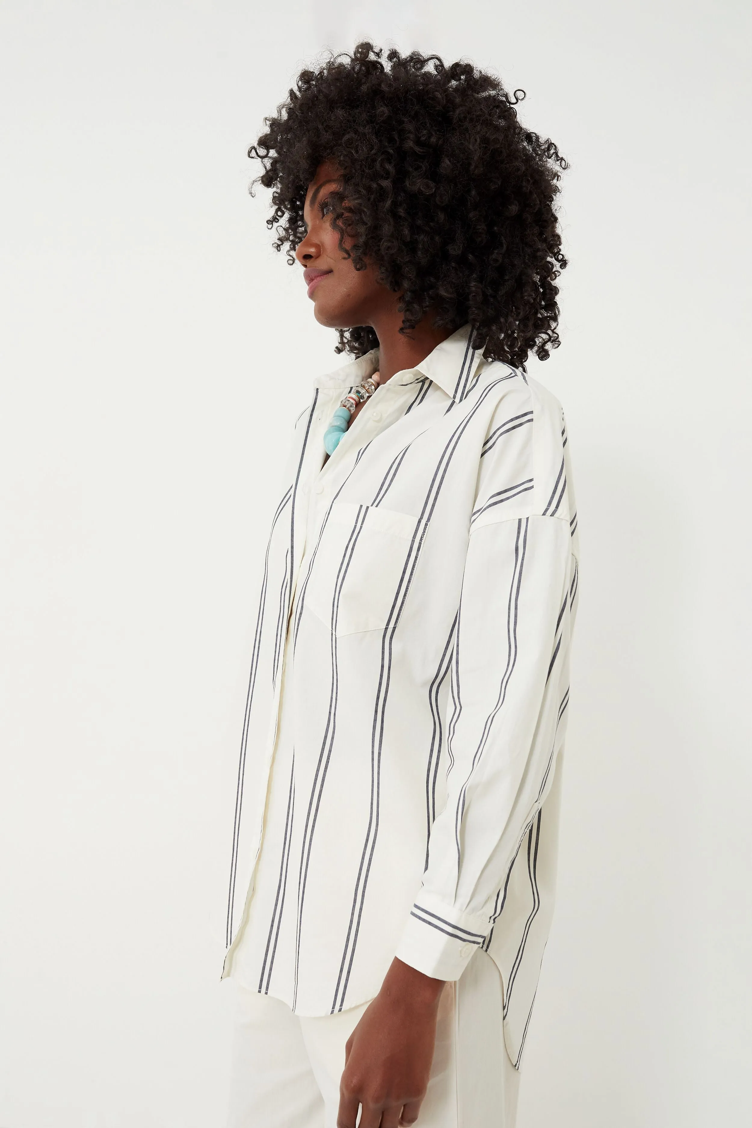 Vanilla Navy Two Stripe Chiara Shirt