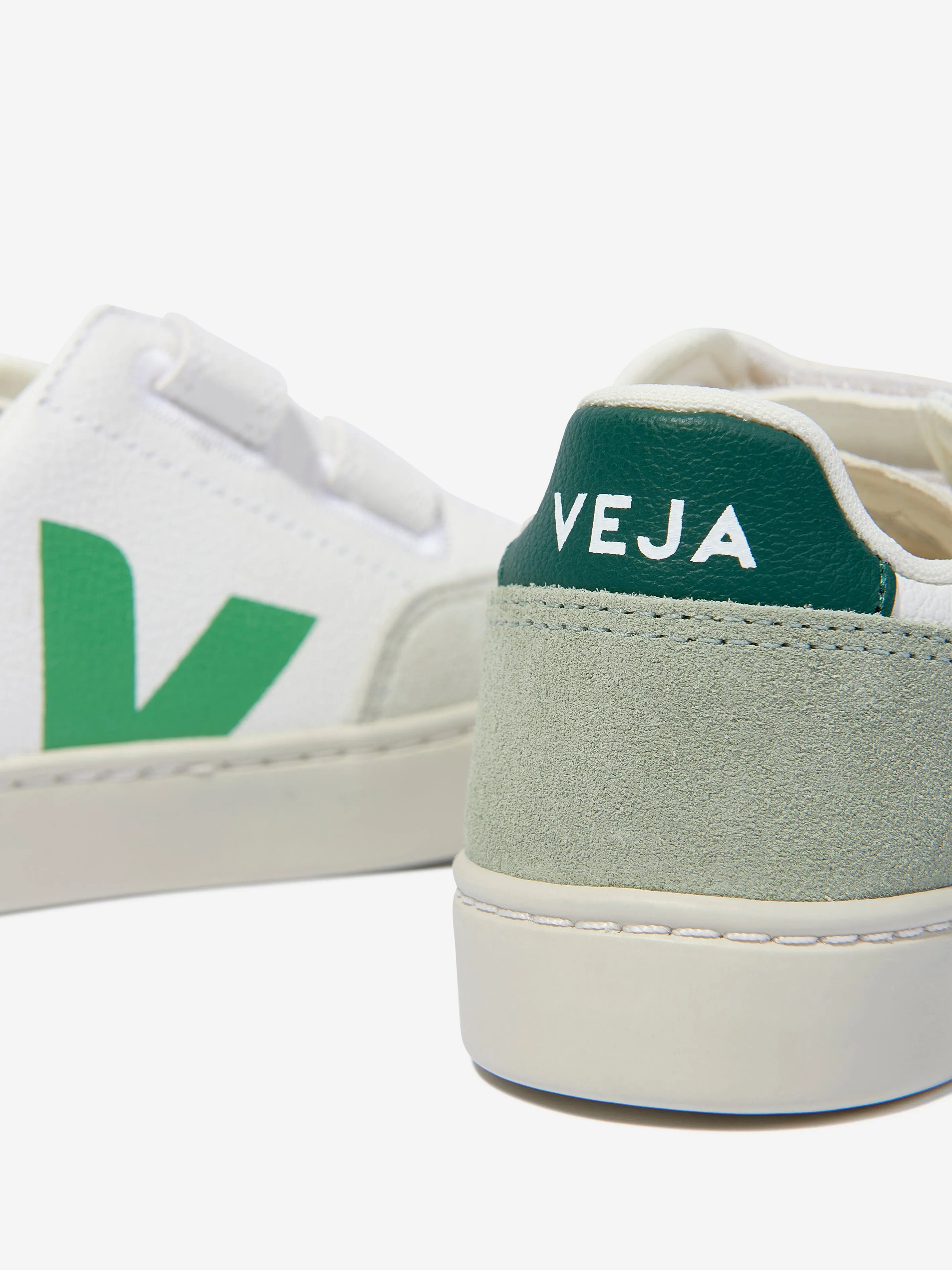 Veja Boys ChromeFree Leather V-12 Trainers in White