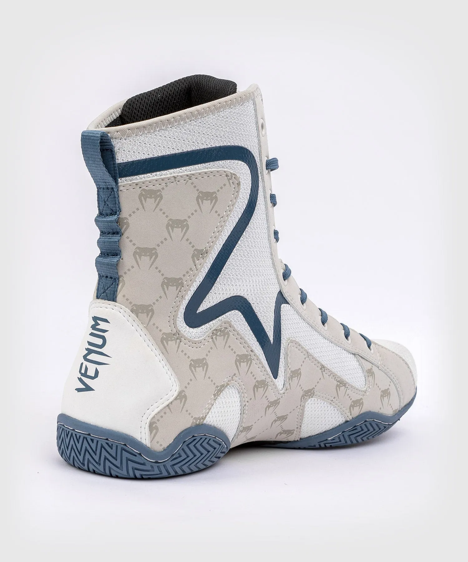 Venum Elite Evo Monogram Boxing Shoes - White/Blue