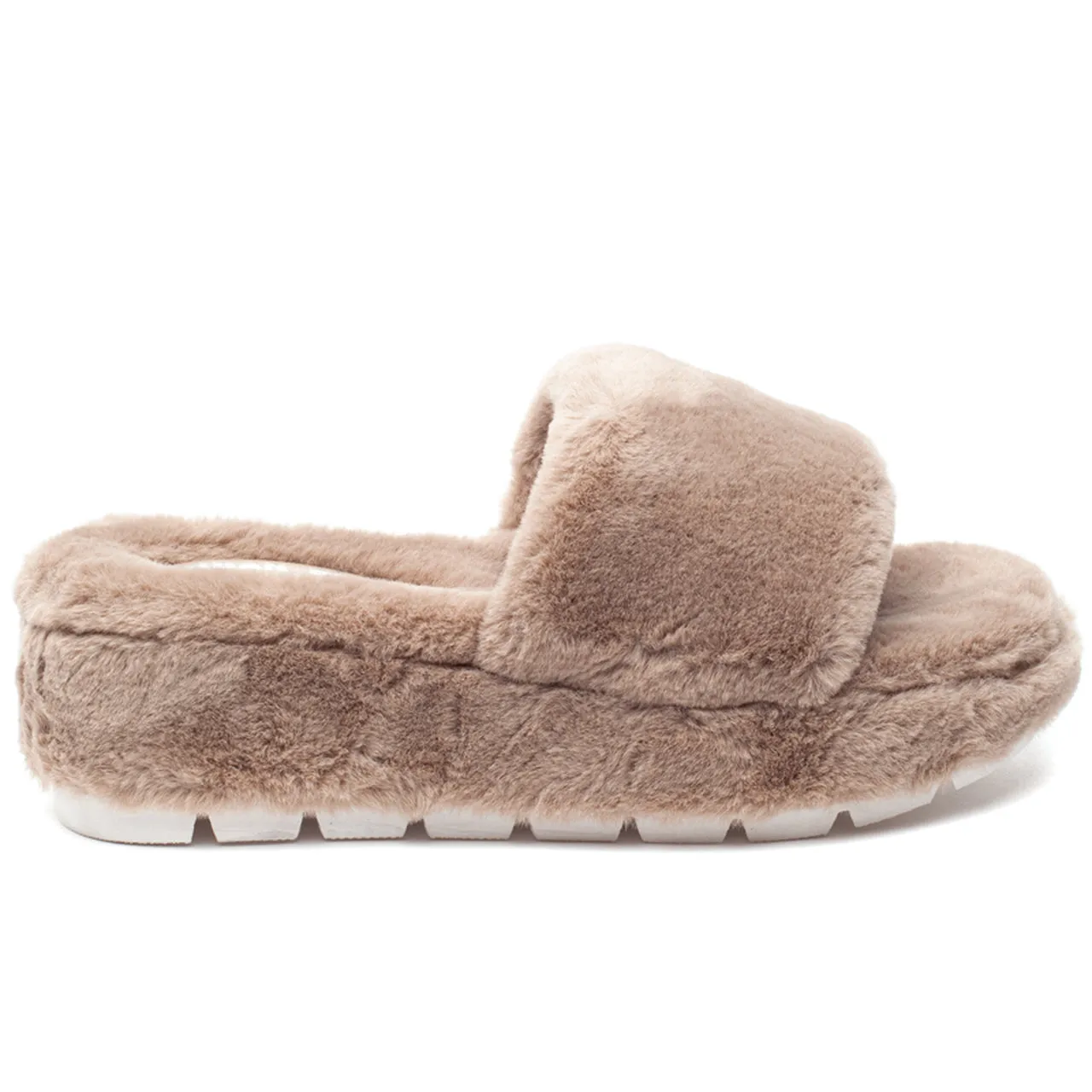 Willow Faux Fur Slides - Brown