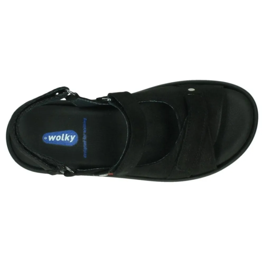 Wolky Globe Black Nubuck Sandal (Women's)