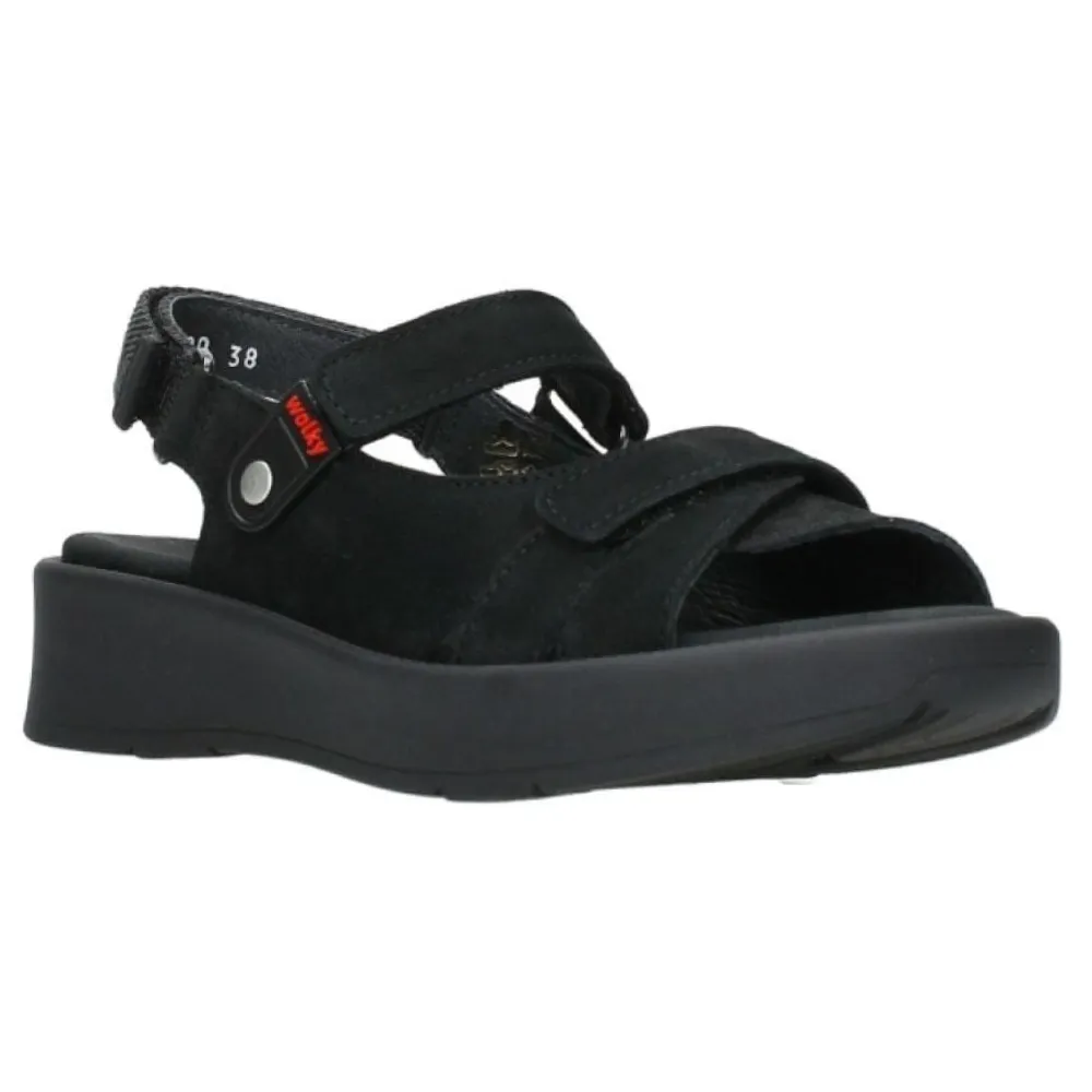 Wolky Globe Black Nubuck Sandal (Women's)