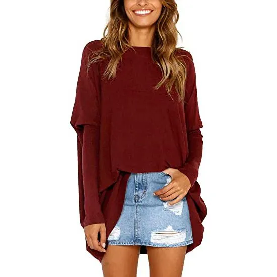 Women's Plain Oversized Loose Fitting Tunic Top