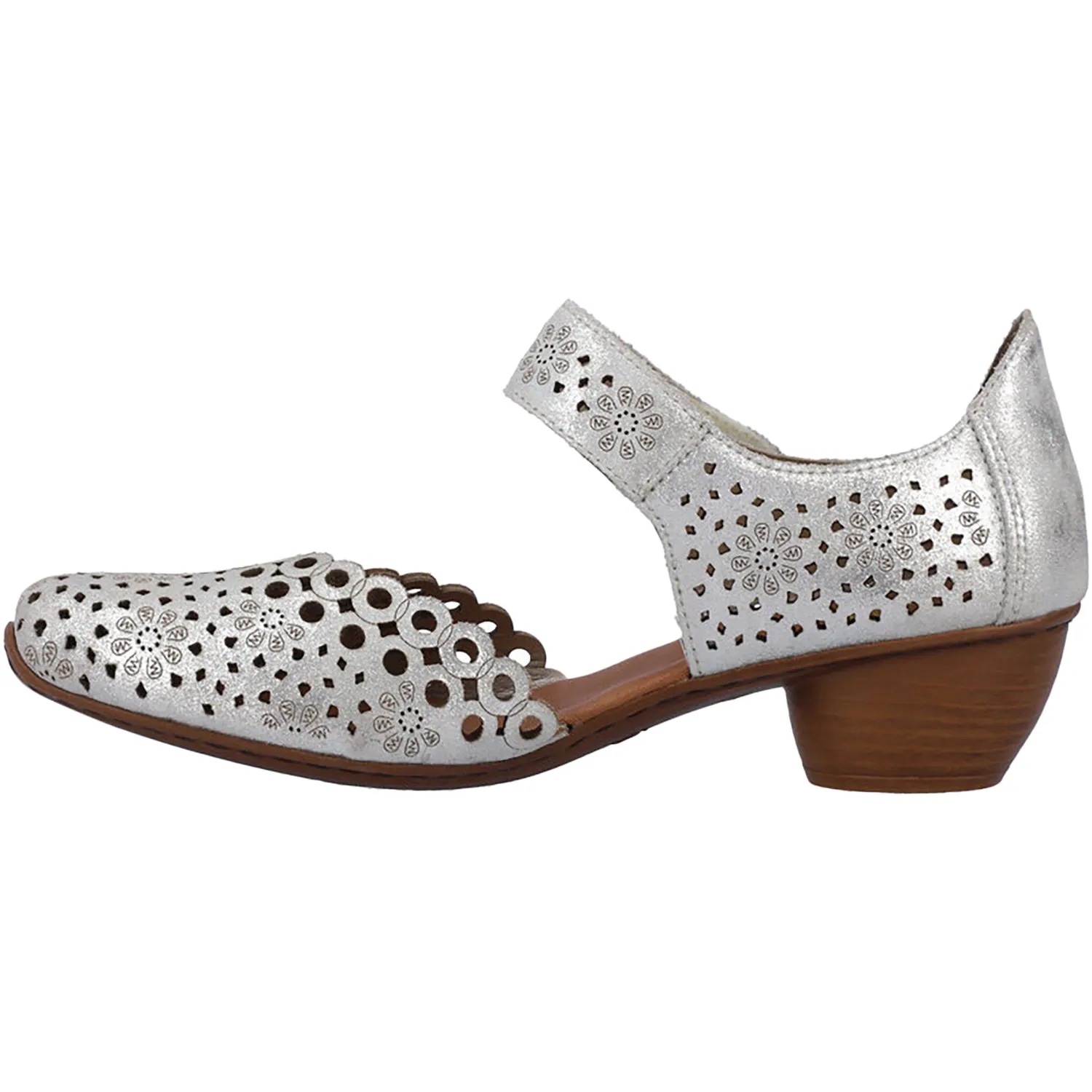 Women's Rieker 43753-90 Mirjam 53 Silver Leather