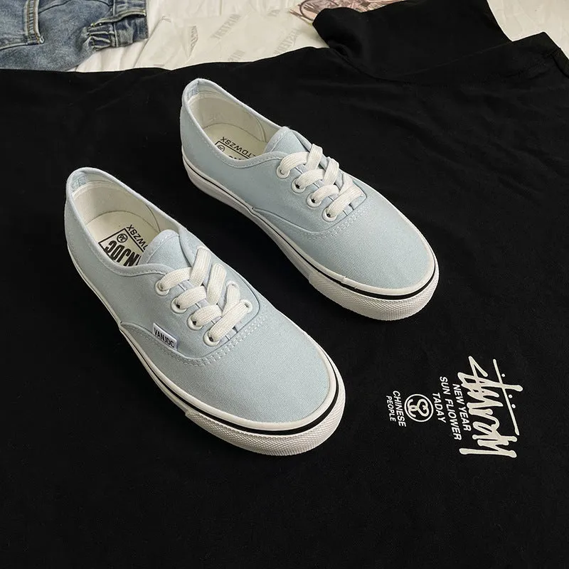 Women's Style Summer Skateboard Trendy White Street Canvas Shoes