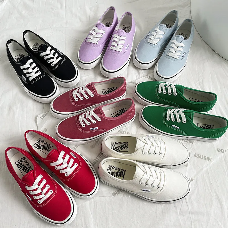 Women's Style Summer Skateboard Trendy White Street Canvas Shoes