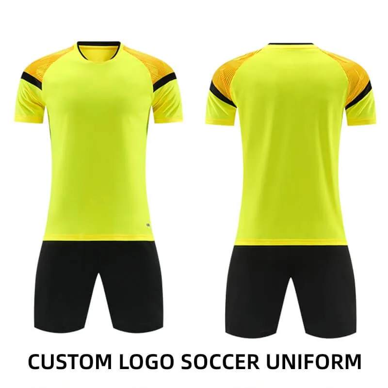 Yellow Custom Soccer Uniforms Kit