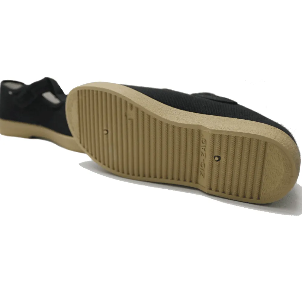 Zig Zag Mary Janes Black